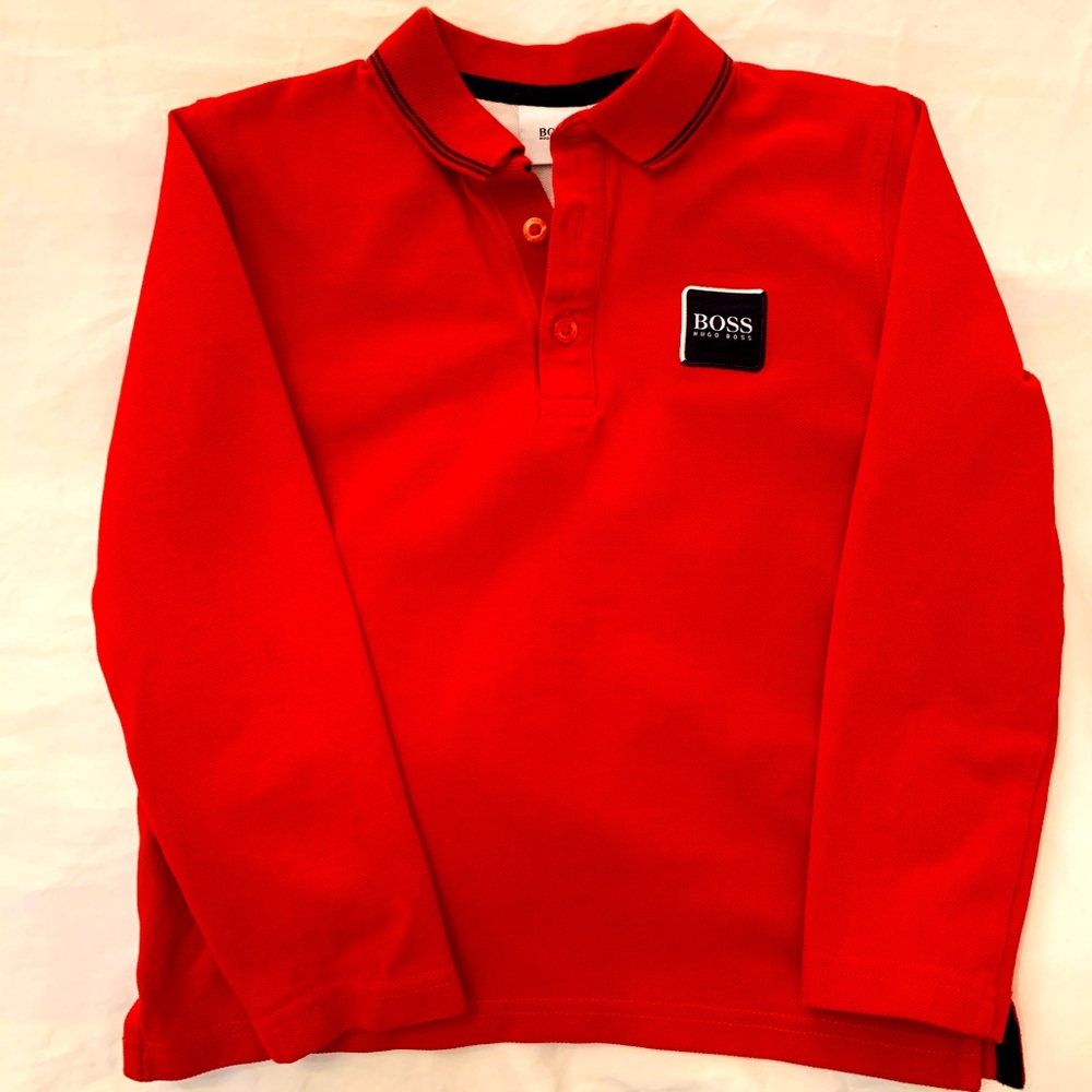 Boss Boys long sleeve Red Polo size 8